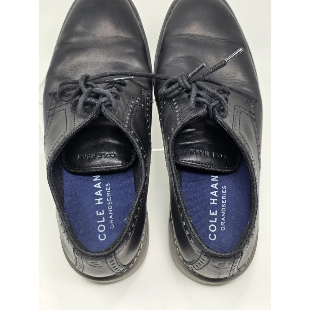 Cole Haan Go To Plain Toe Oxfords Black Leather Mens Size 9M C34123 Pre-owned